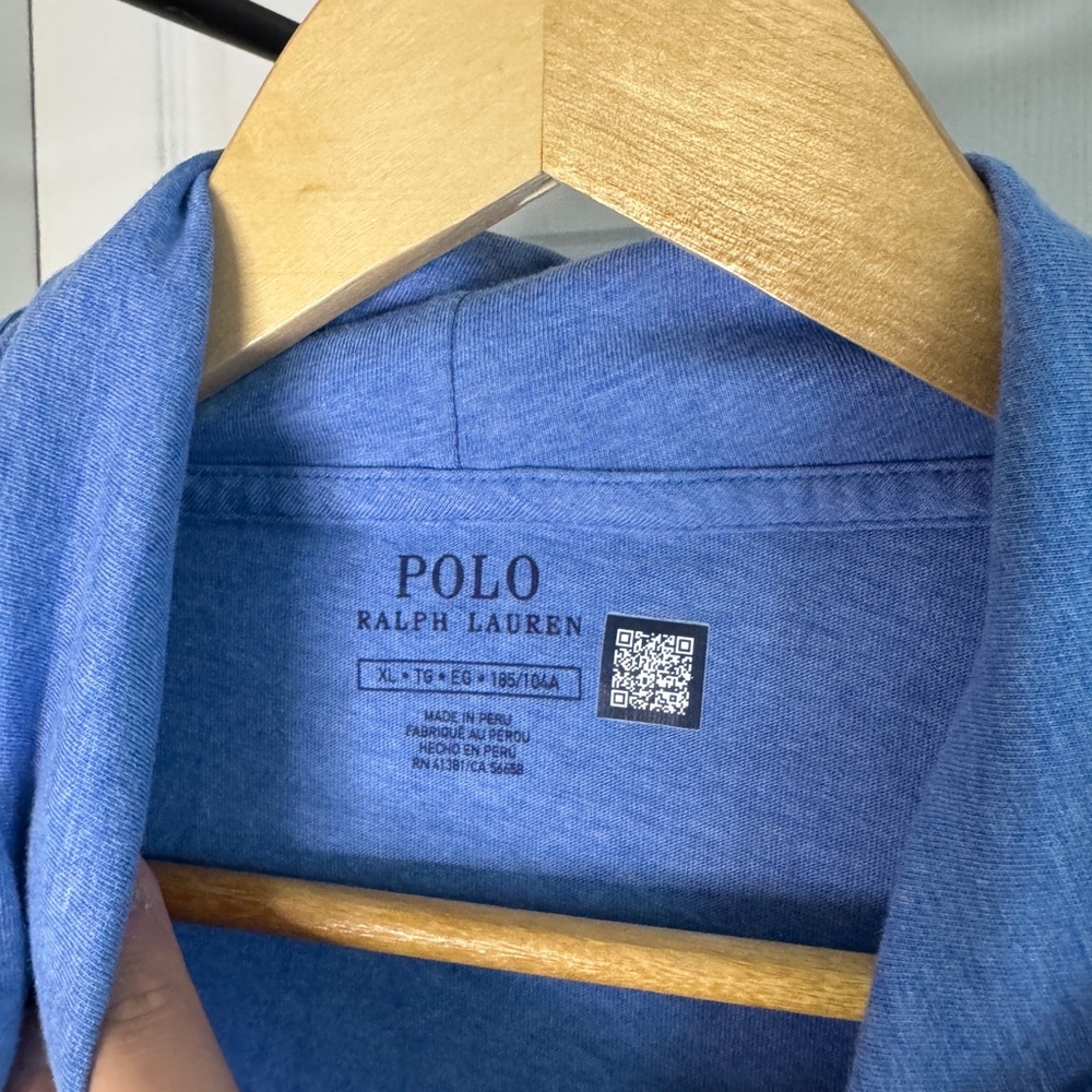 Polo by Ralph Lauren French Blue Hooded T-Shirt, XL - Picture 3 of 3